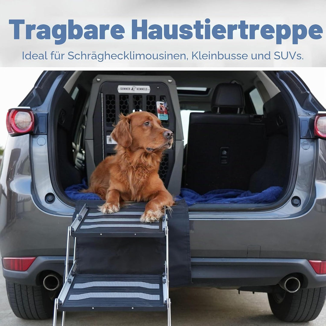 Trixie Haustiertreppe, zusammenklappbar, 4 Stufen, leicht, Aluminium, tragbare Treppe, Haustiertrepp