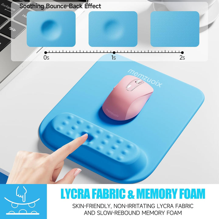 memzuoix Ergonomische Mauspad mit Handgelenkstütze, Premium Memory Foam Polsterung zur Schmerzlinder