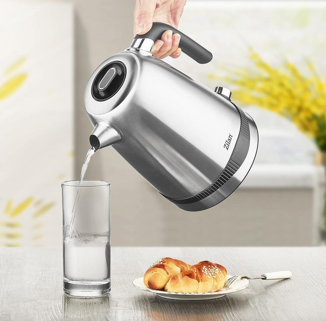 Zilan Digitaler Wasserkocher Edelstahl 1,7 lt Trockenkochschutz Temperaturregelfunktion Warmhaltefun