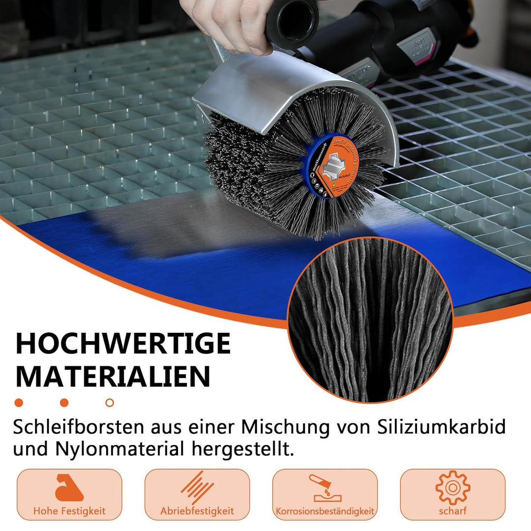 Nylonbürsten #240 Körnung| 120x100mm Schleifbürsten| Polierbürste zum Holzverarbeitung| Bürste für S