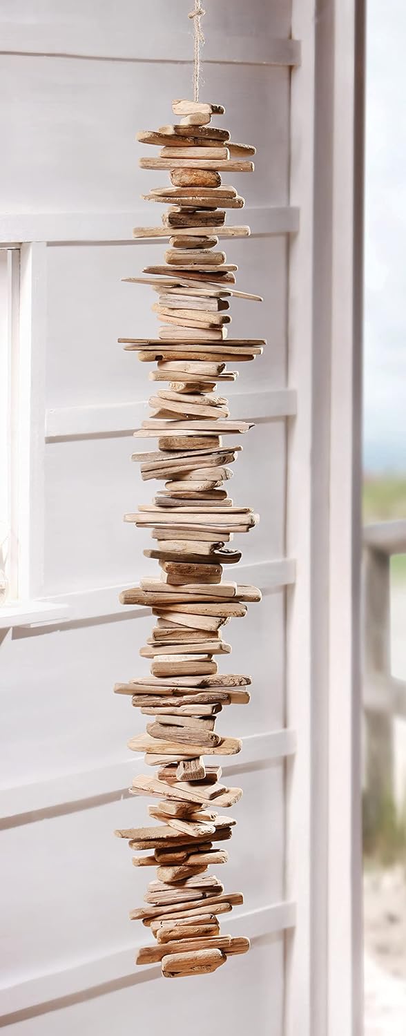 Deko-Girlande „Strandgut“, 90 cm hoch, aus Treibholz, Natur Holzgirlande, Hängegirlande, Frühlings-