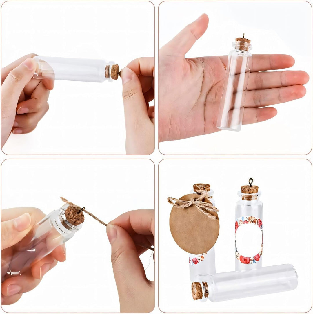 40 Stück 20ml Mini Korkstopfen Glasflaschen,Kleine Reagenzglas mit Korken,Mini Reagenzgläser Kleine