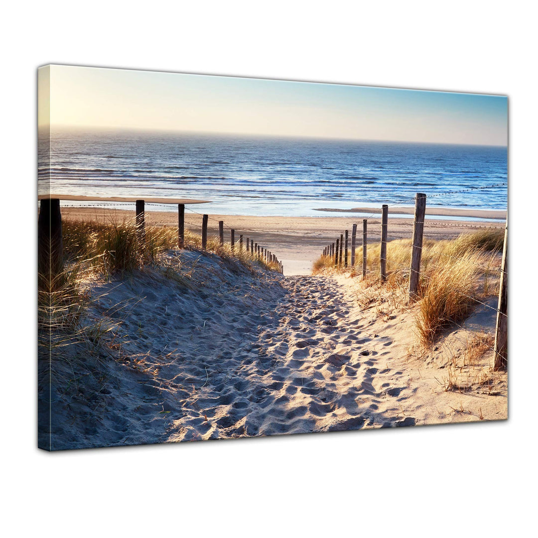 Bilderdepot24 Bild auf Leinwand | Schöner Weg zum Strand 3 in 60x50 cm als Wandbild | Wand-deko Deko