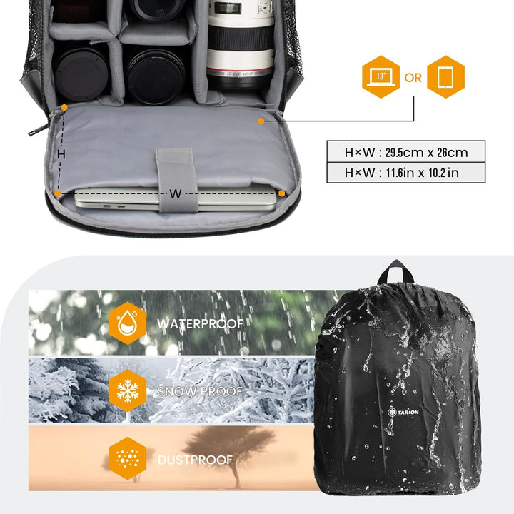 TARION Kamerarucksack Klein Fotorucksack Kameratasche: Kamera Rucksack Kompakt Kamerarucksäcke Leich