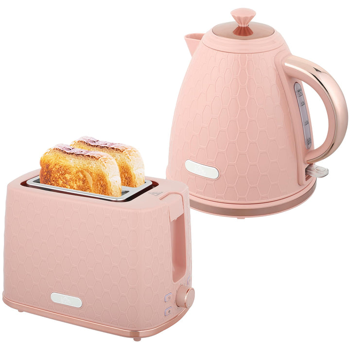 HOMCOM Wasserkocher- und Toaster-Set, 1,7L 2200W Schnellkoch-Wasserkocher mit automatischer Abschalt