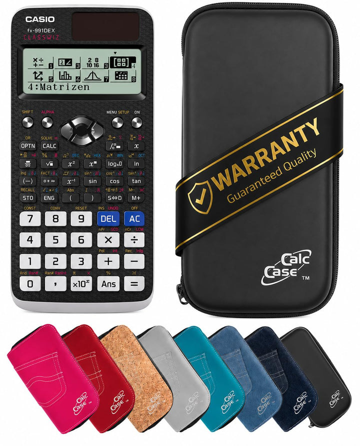 Casio FX 991DE X Schulrechner mit CalcCase Schutztasche - Wissenschaftlicher Taschenrechner, ideal f