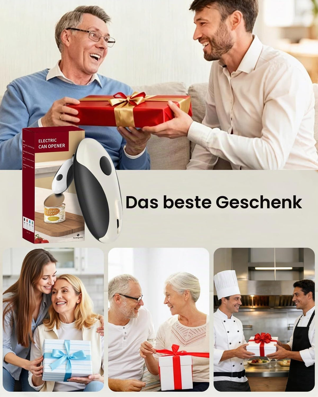 Pawfly Elektrischer Dosenöffner mit Akku und magnetischem Deckelhalter, One-Touch automatischer kabe