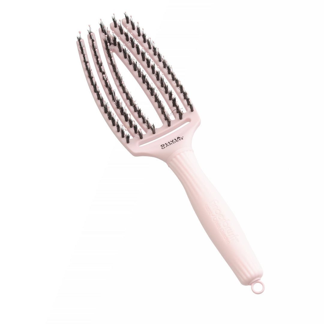 Olivia Garden Fingerbrush Care Iconic - Medium - Pastellrosa - Entwirrende Haarbürste mit Wildschwei