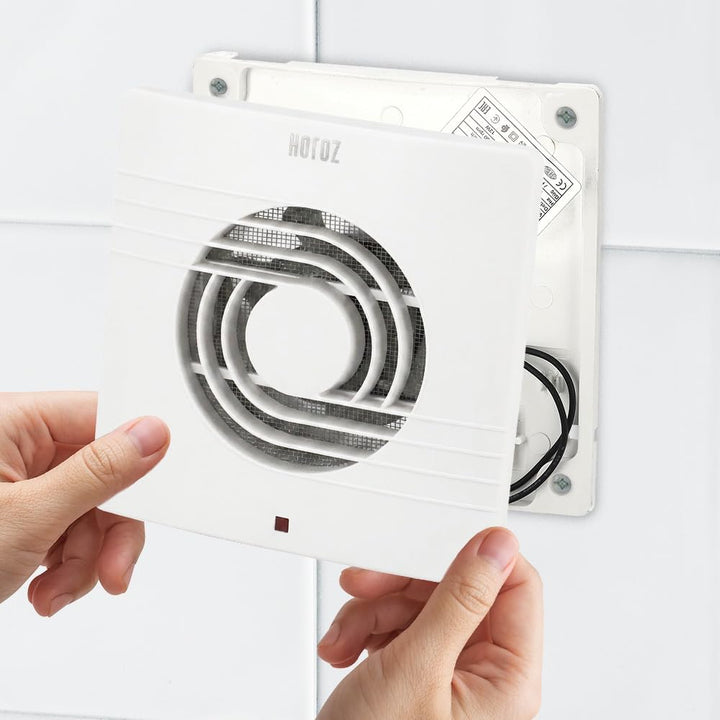 Badlüfter 150 mm Weiss 20 W HELIX - Leiser Wandlüfter aus ABS mit Filter 47 dB, Luftleistung 150 m³/