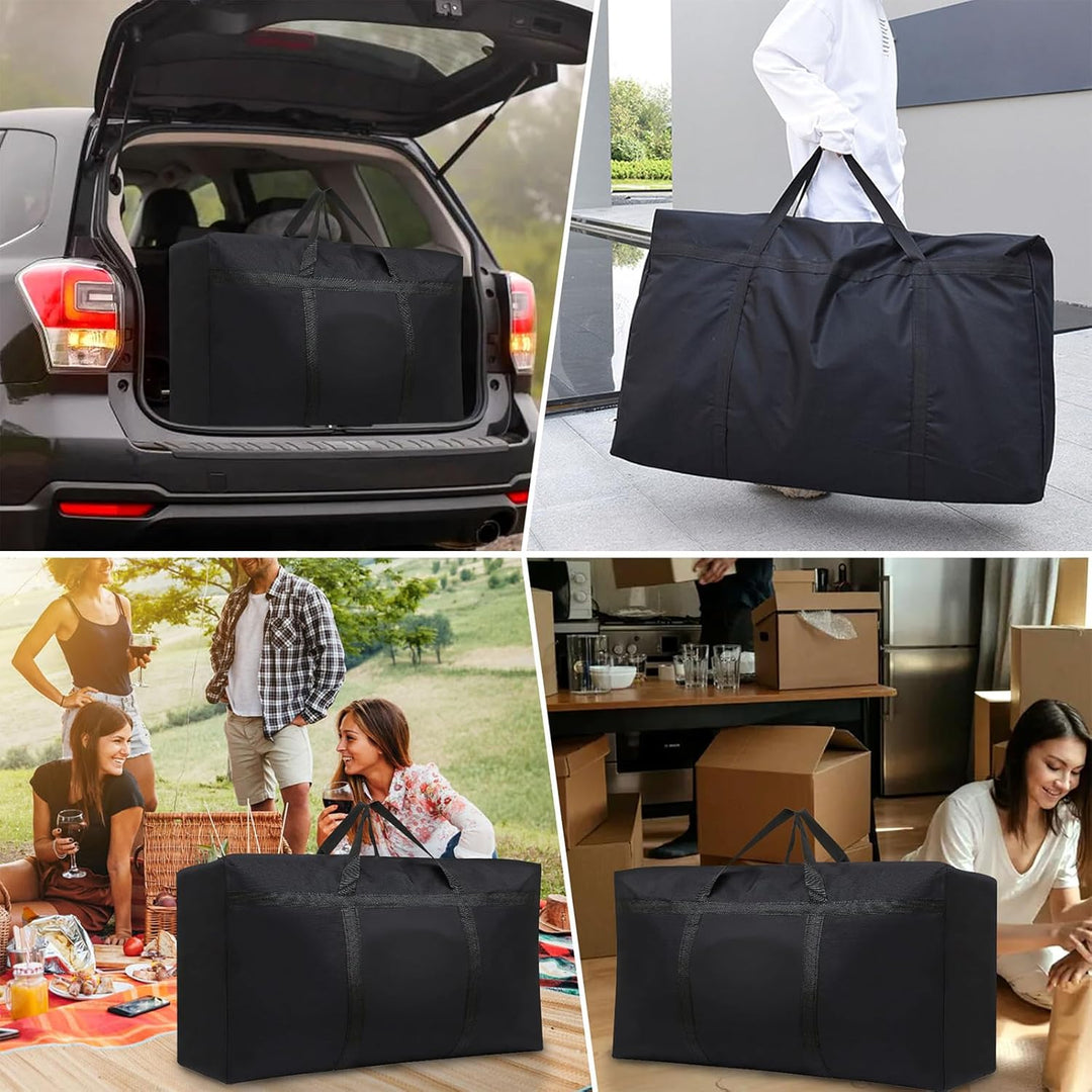 2 Stück 180L Extra Grosse Aufbewahrungstasche 600D Oxford Heavy-Duty Umzugstaschen mit Reissverschlü