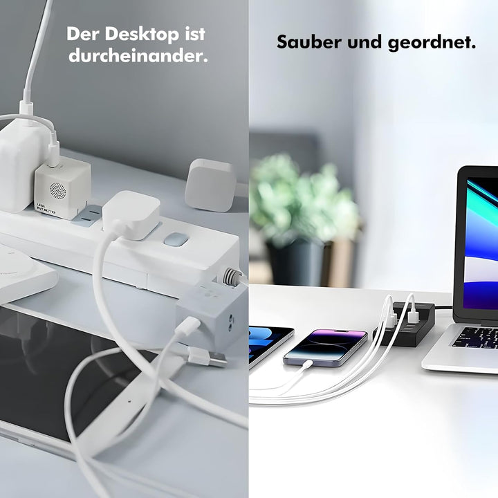 USB Ladegerät Mehrfach 10 Port, 50W USB Stecker Multi Hub Ladestation, Mehrfachstecker Adapter Kmpat
