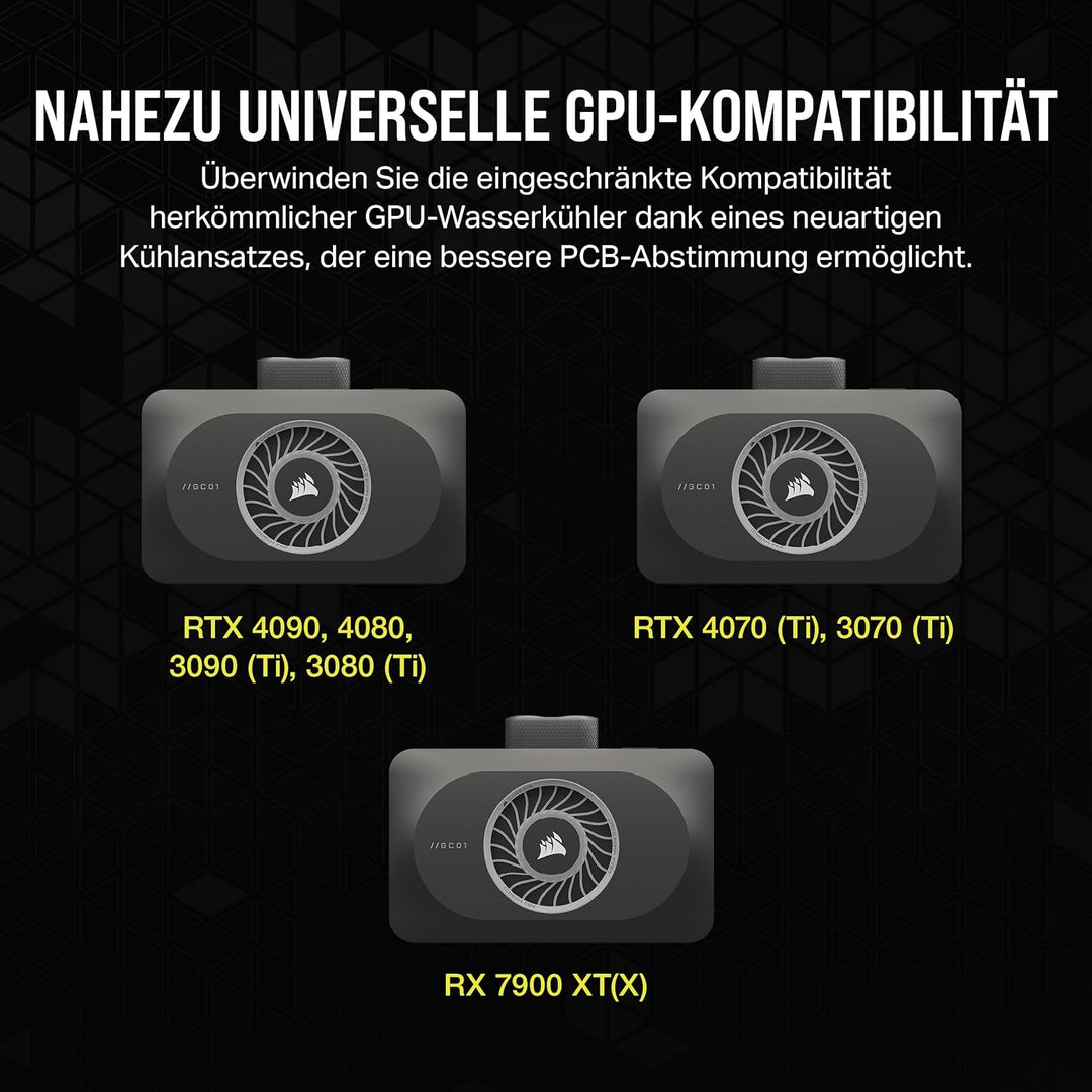 CORSAIR iCUE LINK XG3 RGB Hybrider GPU-Wasserkühler - Hybride individuelle Kühlung - Passend für 407