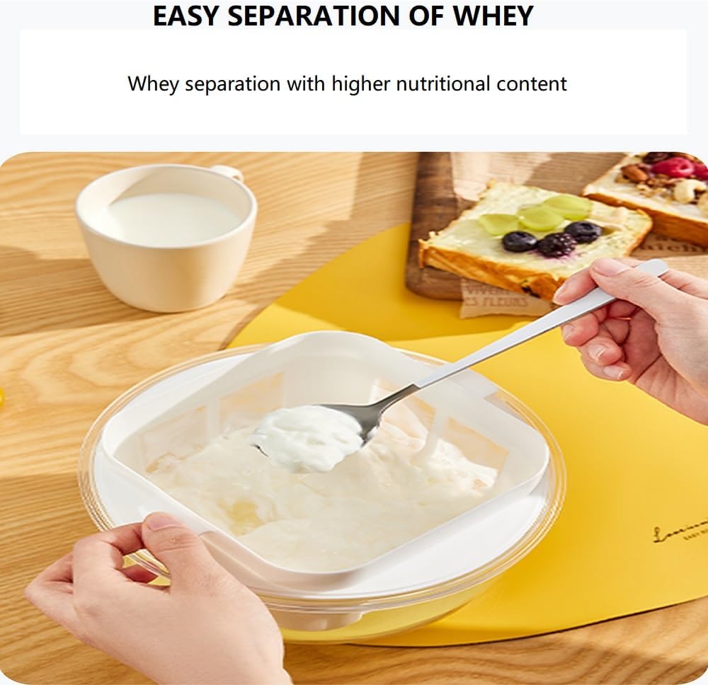 Feine Filtersiebe Joghurt Sieb mit Deckel,Wiederverwendbarer Joghurt Molke Separator,3000ML Griechis