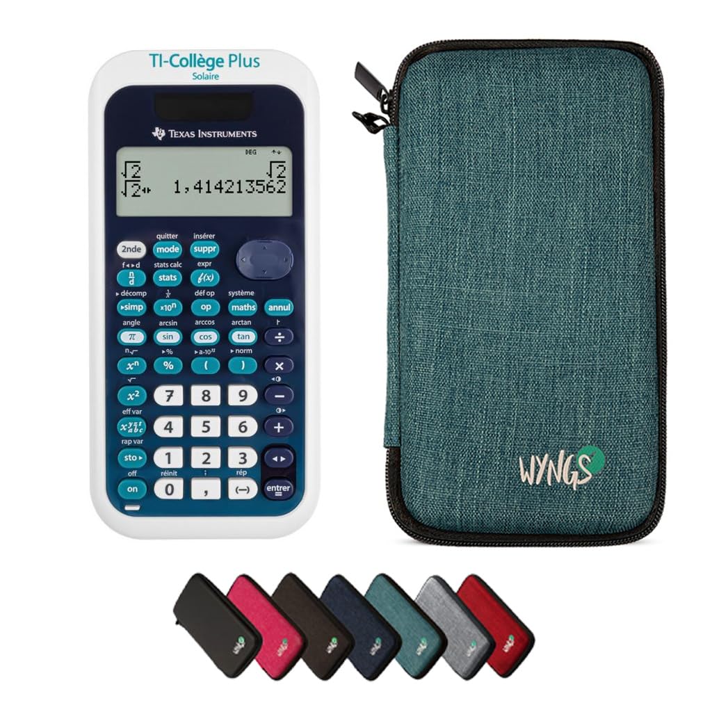 CALCUSO Sparkpaket: TI Collège Plus Solar technisch-wissenschaftlicher Taschenrechner + WYNGS Schutz