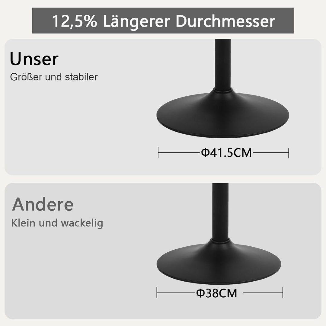 YOUTASTE 1er Barhocker, Drehbar Barstuhl mit Lehne, Höhenverstellbar aus PU-Leder, 360° Drehstuhl, M