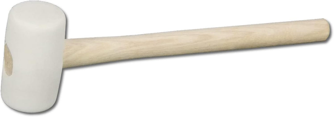 DEWEPRO® Gummihammer 300g weiss mit Holzstiel - Kopf Durchmesser Ø45mm - Schonhammer, Fliesenhammer,