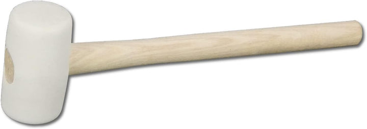 DEWEPRO® Gummihammer 300g weiss mit Holzstiel - Kopf Durchmesser Ø45mm - Schonhammer, Fliesenhammer,