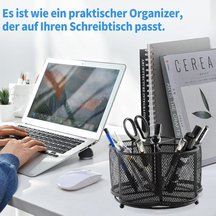 Ronyes Küchenutensilien-Organizer mit 5 Fächern, 360° drehbar, Besteck-Utensilienhalter zur Aufbewah