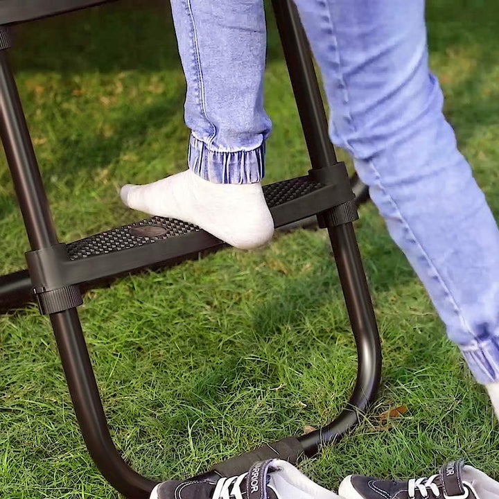 SONGMICS Trampolinleiter, rutschfeste Leiter für Trampoline, mit Metallgestell und Breiten Stufen, s