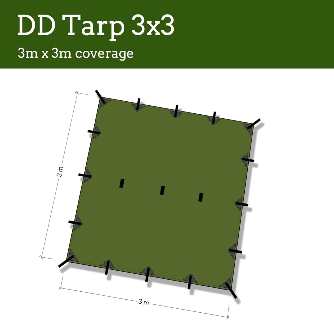 DD Plane, 3 m x 3 m, leicht, vielseitig und robust, sunset orange, Sunset Orange