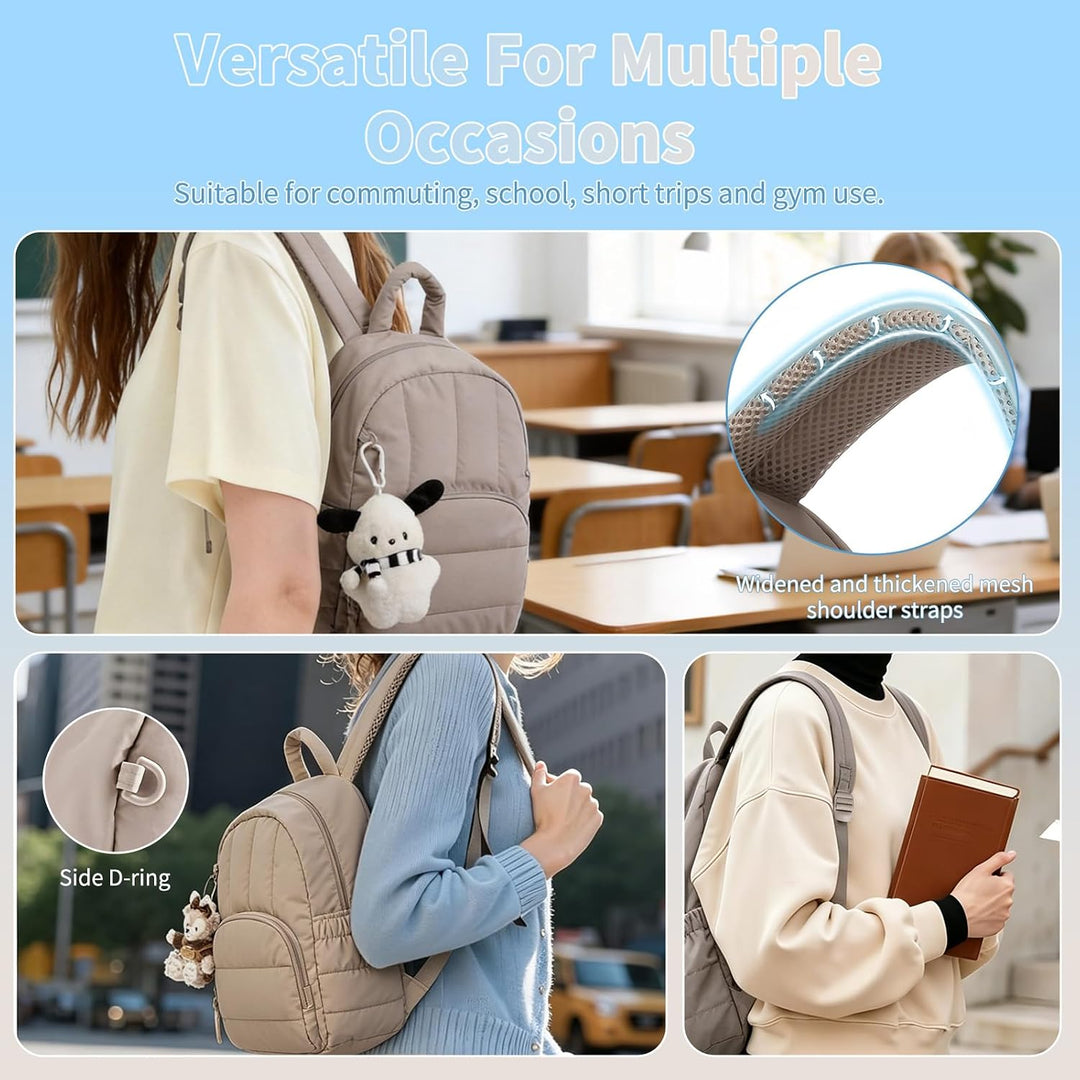 Rucksack Damen Klein,Leichte Puffer Cityrucksack Tagesrucksack | Puffer Laptop Rucksack Damen für 13
