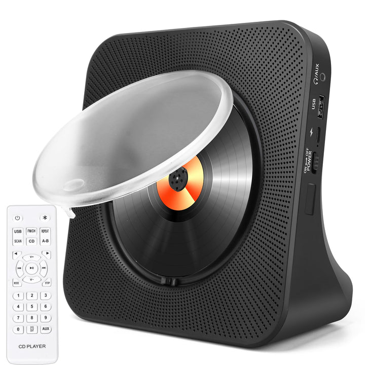 Tragbarer CD-Player für Zuhause mit Lautsprechern - Bluetooth Desktop CD-Player Eingebaute HiFi-Laut