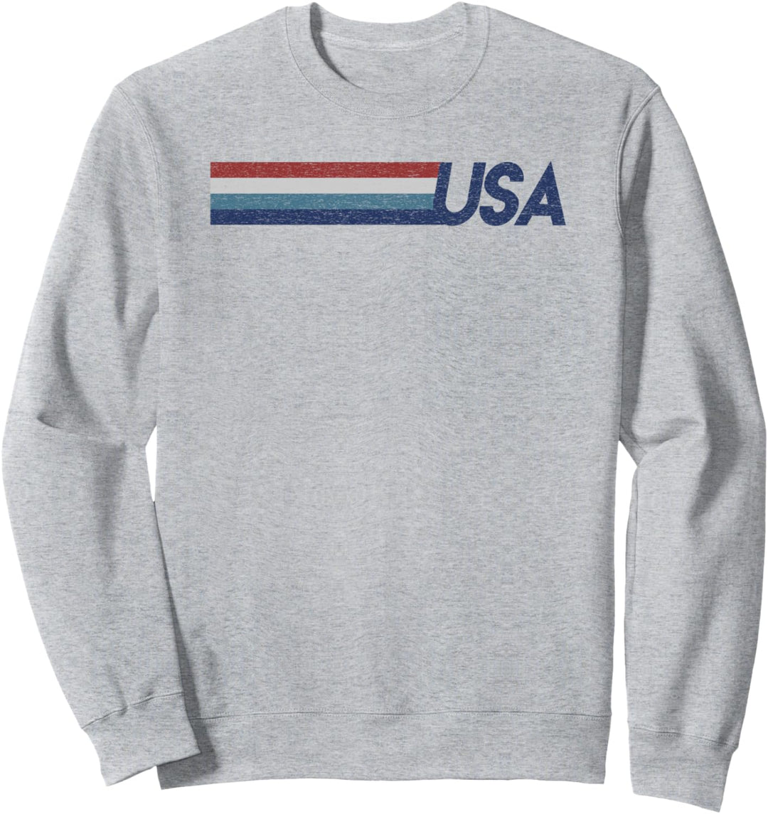 USA Red White Blue Stripes Sweatshirt