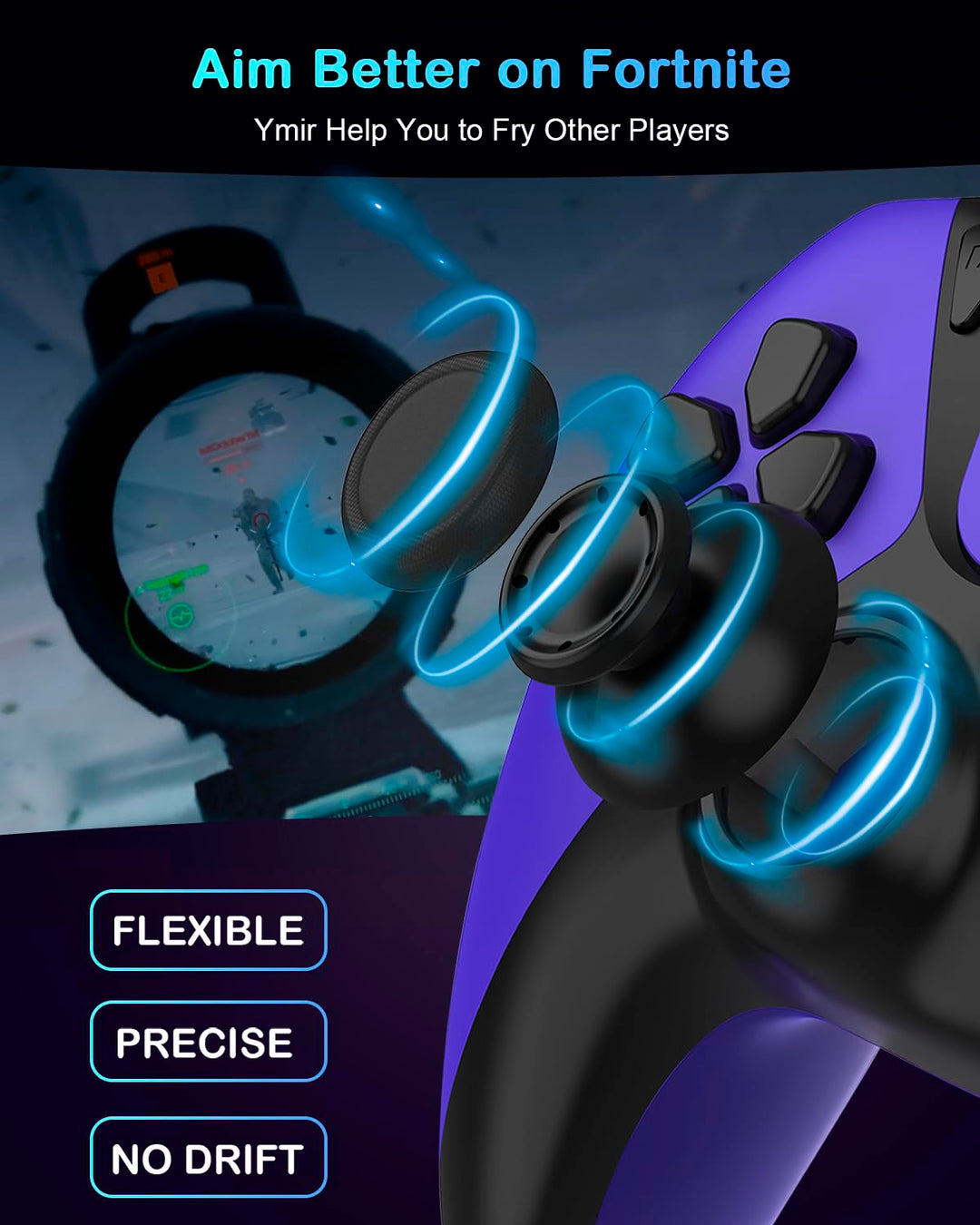 Ruibopad Ymir PS4 Controller für PlayStation 4,Kabelloser Multiplattform Controller mit 2 Rücktasten