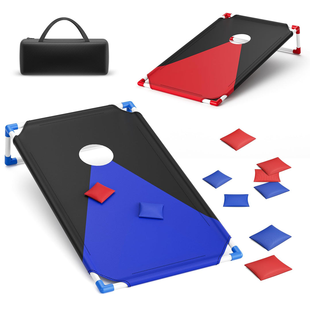 WildFun Cornhole Spiel Outdoor für Erwachsene und Kinder, Tragbar Cornhole Toss Set mit 8 Cornhole S