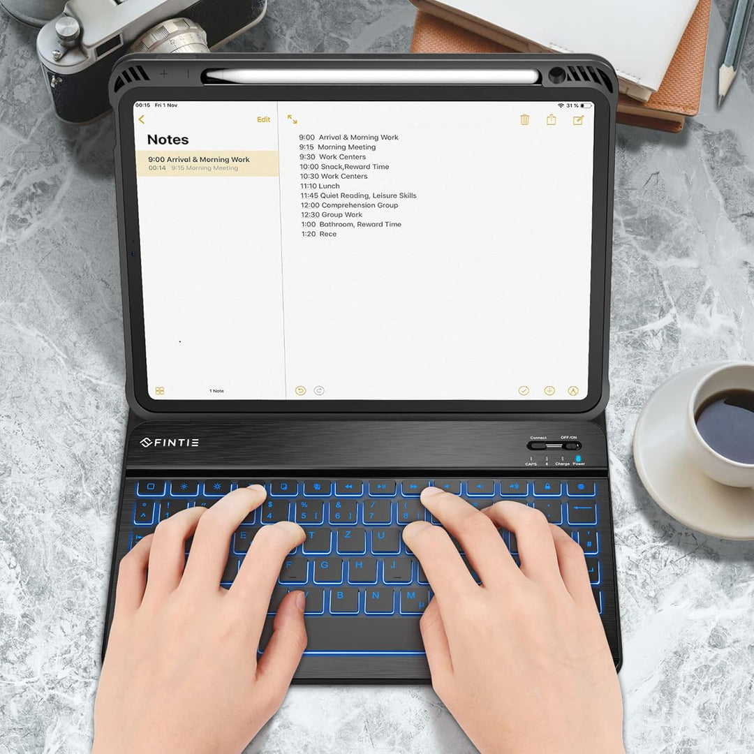 FINTIE Tastatur Hülle für iPad Air 11 Zoll M4/M3/M2 (2026/2025/2024), iPad Air 5/4 Gen 10.9" - 7-far