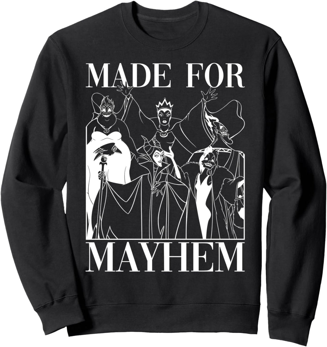 Disney Villains Group Shot Made For Mayhem Outline Sweatshirt