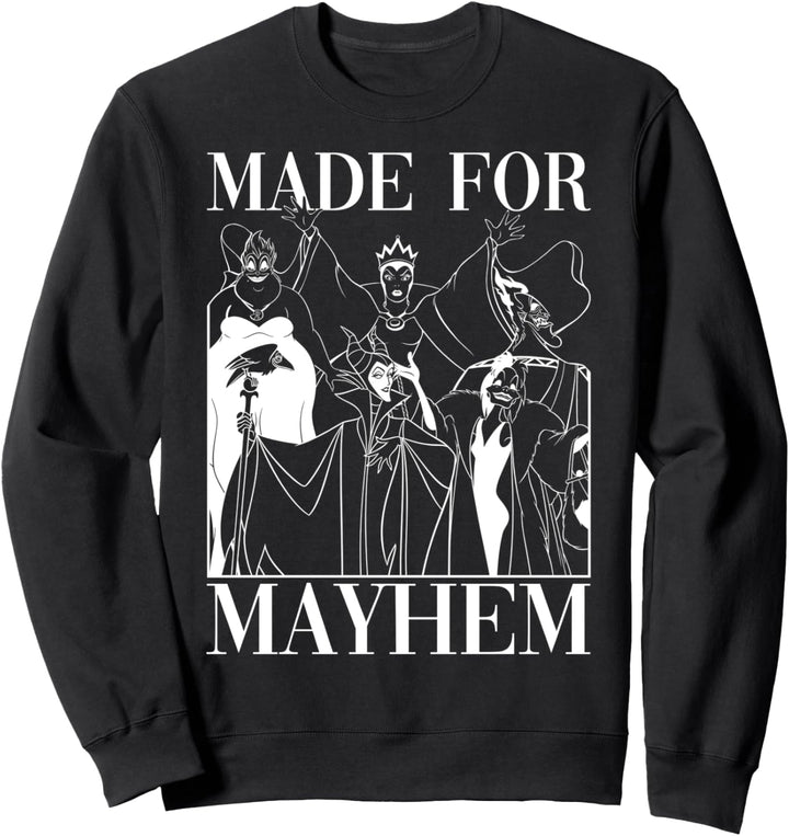 Disney Villains Group Shot Made For Mayhem Outline Sweatshirt