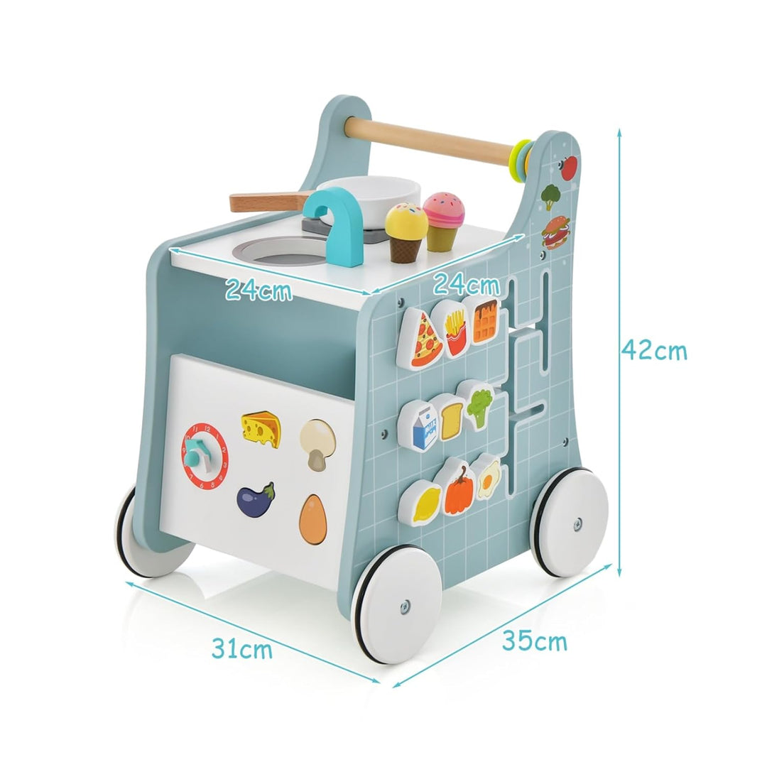 LIFEZEAL Lauflernhilfe Baby, Lauflernwagen Holz mit Rädern & Montessori-Spielzeug, Baby Walker für K