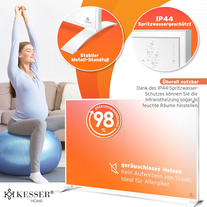 KESSER® Infrarotheizung Energiesparend Infrarot Standgerät &amp; Wandmontage Elektroheizung 550W mit Fer