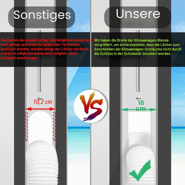 gulrear Schiebetür-Klimaanlagen-Set, max. verstellbare Länge 228 cm, Schiebetür-AC-Entlüftungs-Set,