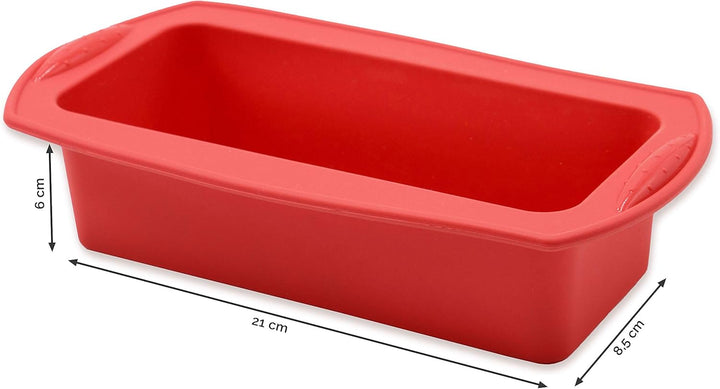 ZOLLNER24 Antihaft Silikon Kastenform, 21x8,5x6 cm, rechteckig, rot 21 x 8,5 x 6 cm, 21 x 8,5 x 6 cm