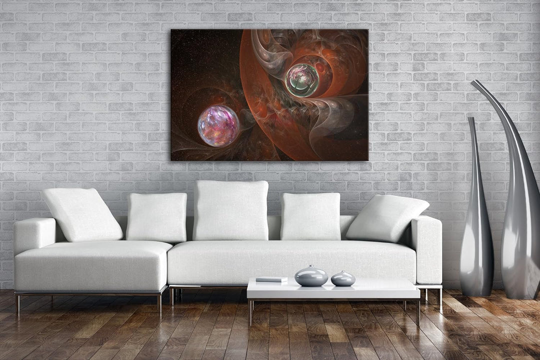 deyoli fraktales Kunstwerk Format: 80x60 als Leinwand, Motiv fertig gerahmt auf Echtholzrahmen, Hoch