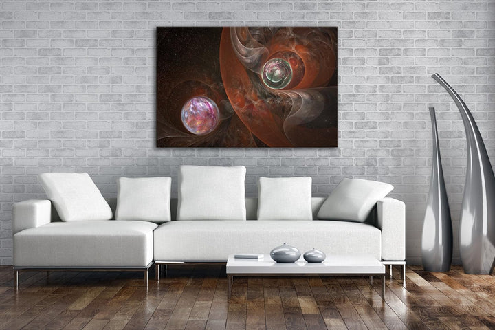 deyoli fraktales Kunstwerk Format: 80x60 als Leinwand, Motiv fertig gerahmt auf Echtholzrahmen, Hoch