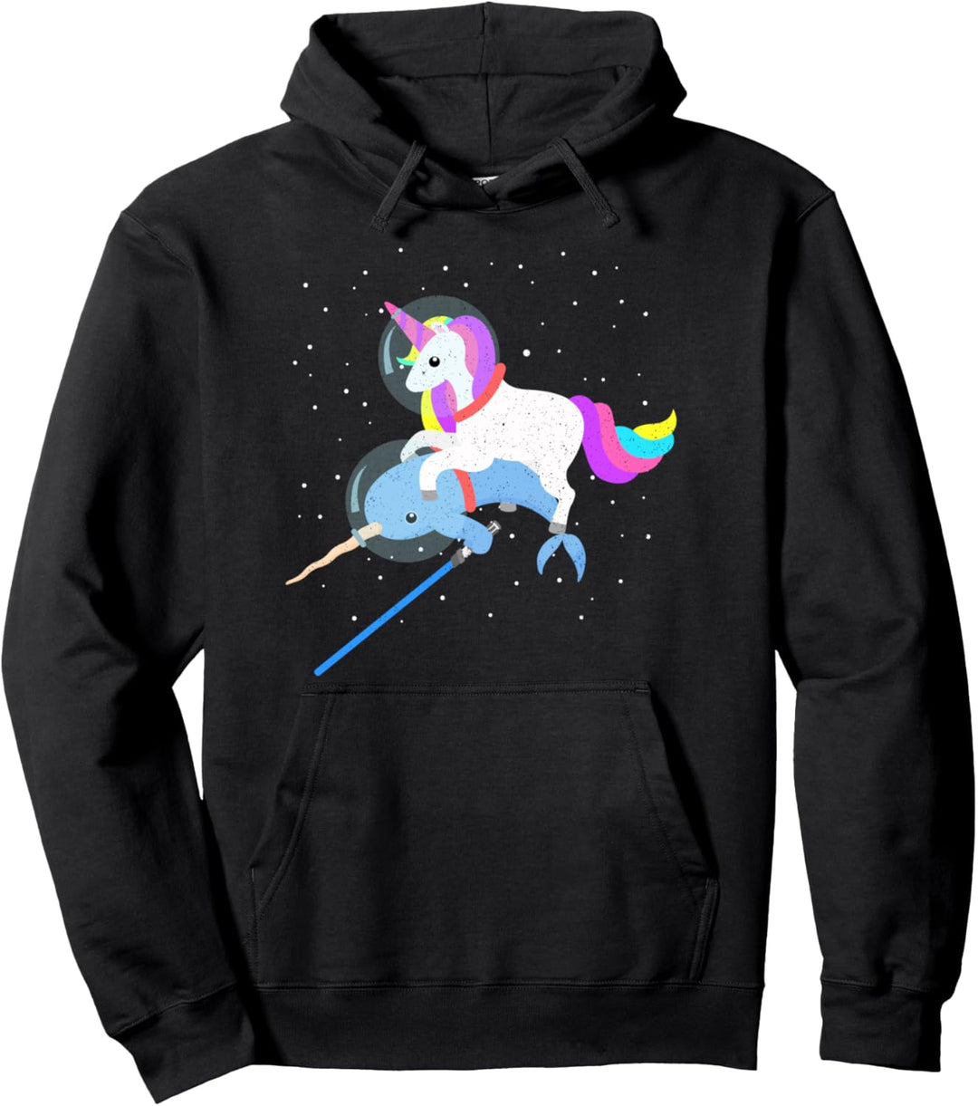 Lustiges niedliches Weltraum-Nurwal-Meer Einhorn Verzauberte Pullover Hoodie