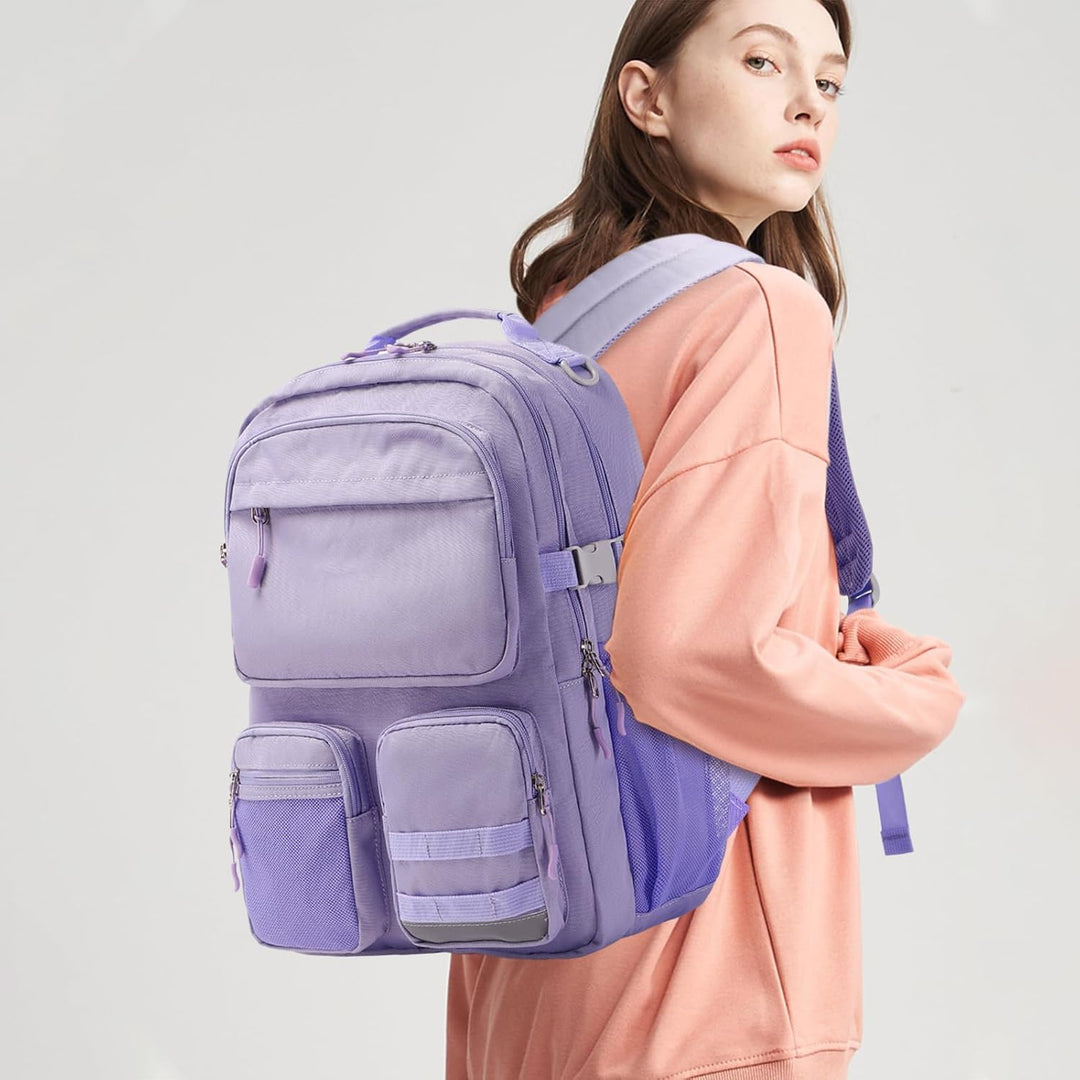 Lohol Big School Backpack College Büchertasche für Teenager Studenten, Multi Pockets Wasserdicht Cas