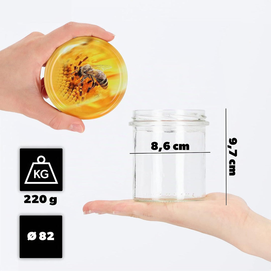 KADAX 10er Set Marmeladengläser 350ml TO82, Einmachgläser Vorratsgläser Mason Jar mit Schraubdeckel,