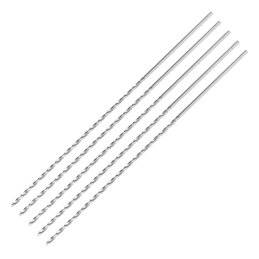 ENT 50402 Holzspiralbohrer Ø 2 mm im 5er-Pack, extra lang 150mm, HSS-G, mit Zentrierspitze und Vorsc