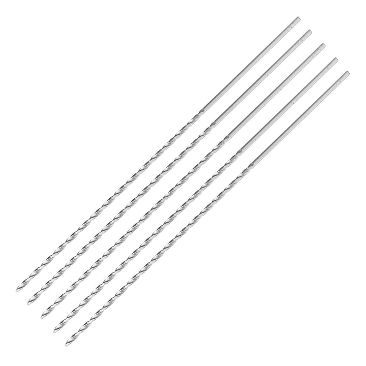 ENT 50402 Holzspiralbohrer Ø 2 mm im 5er-Pack, extra lang 150mm, HSS-G, mit Zentrierspitze und Vorsc