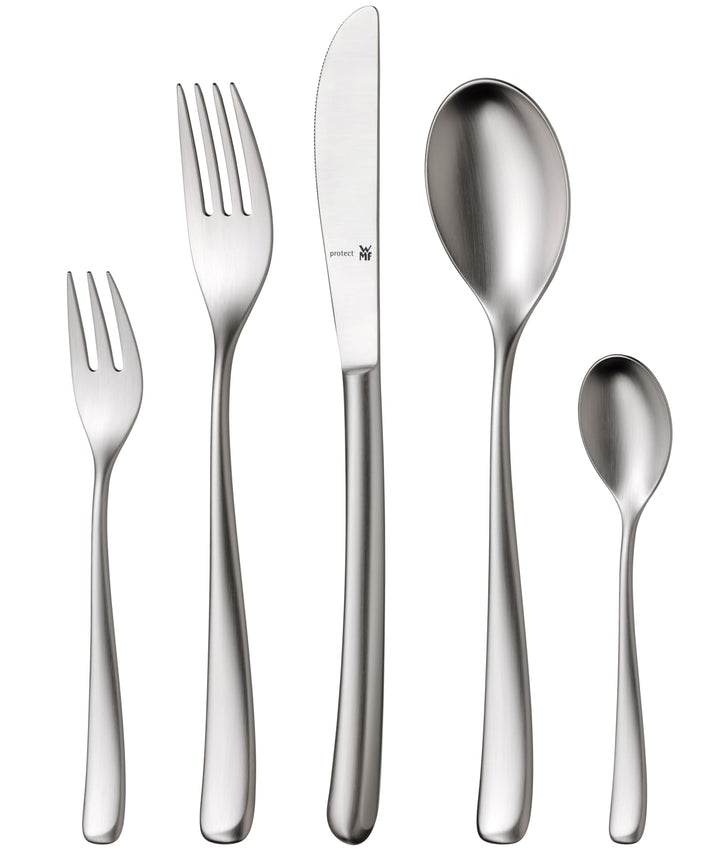 WMF Vision Besteck Set 12 Personen, 66 teilig, 60 Teile mit Servierbesteck, Hohlheftmesser, Cromarga