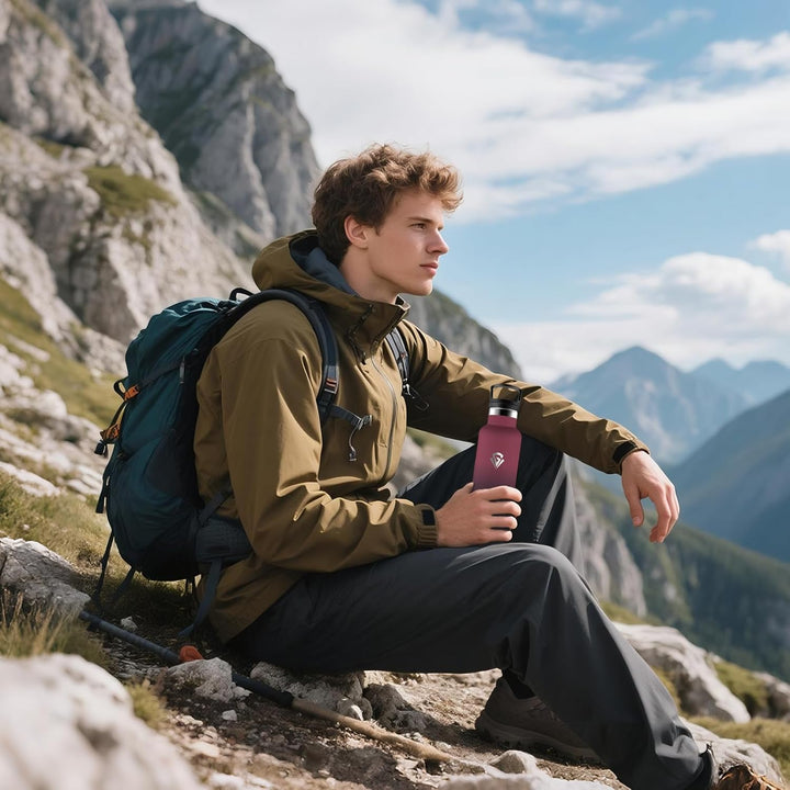 Trinkflasche, 750 ML BPA-Frei, Thermosflasche, Auslaufsichere Isolierflasche Doppelwandig, Wasserfla