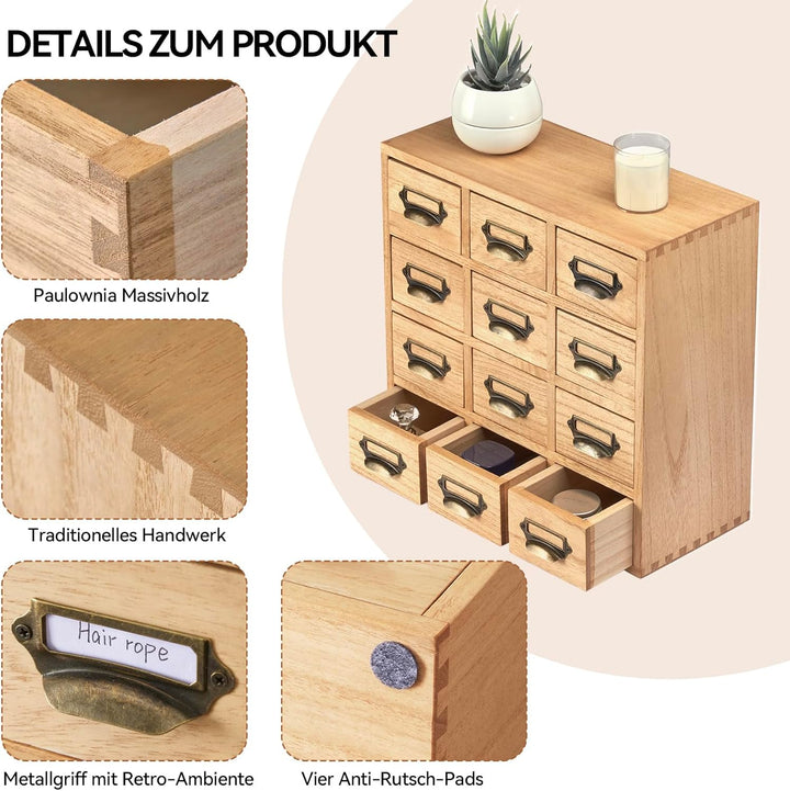 KIRIGEN Holz Schublade Organizer Desktop Storage Cabinet Box Schubladen für Home Office Desk Organis
