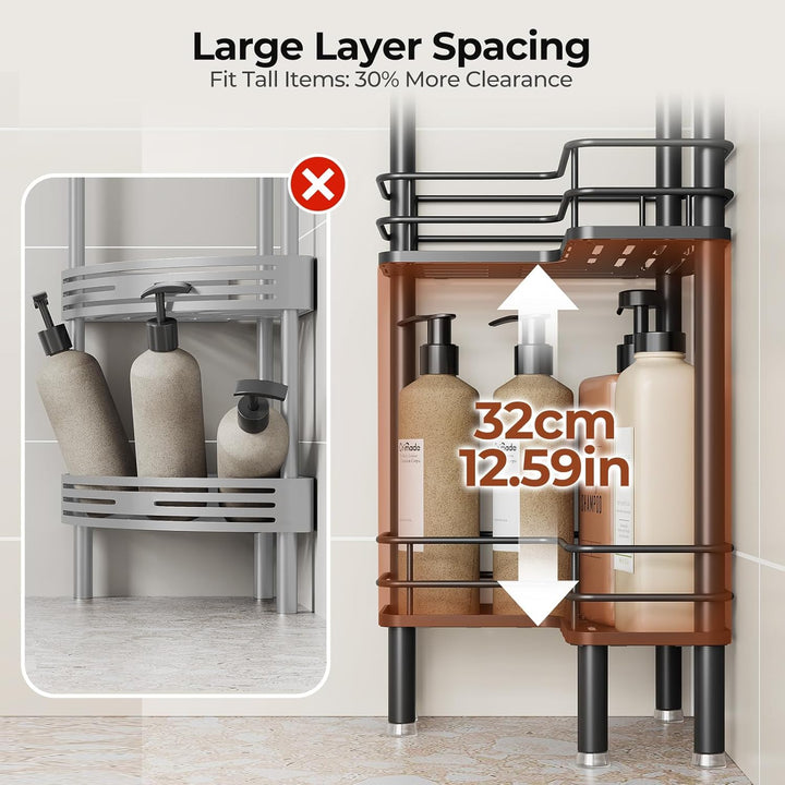 Orimade 4 Stück Duschablage Stehend Rostfrei,Ecke Duschregal Freistehende, Duschkörbe Stand für Bade