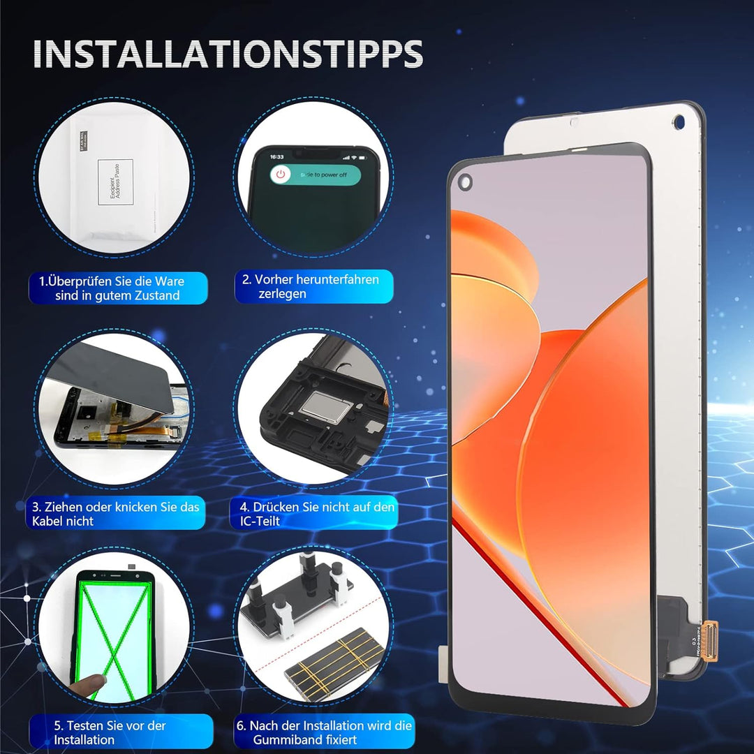 RongZy Display für Oppo A94 5G /RENO5 Z CPH2211 LCD Bildschirmersatz Digitizer Touchscreen Montiert