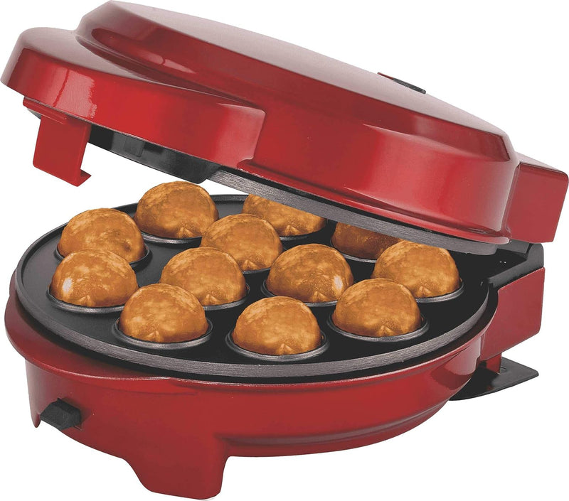Melissa 16250072 3in1 Donut Muffin und Popcake-Maker 3 auswechselbare Backplatten, Rot Metallic