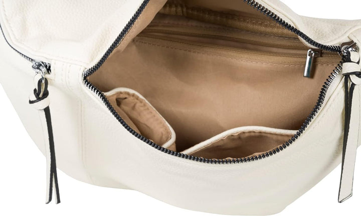 styleBREAKER Damen Halbmond Crossbody Schultertaschen Set 3-Teilig, Schultergurt mit Muster, Schlüss